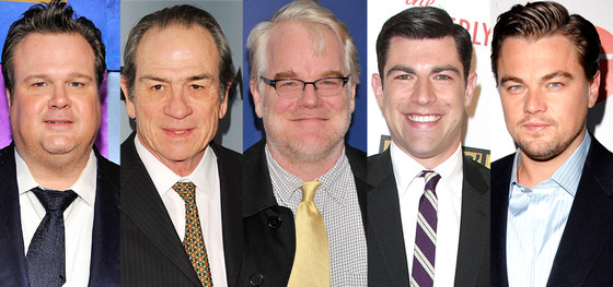 Leonardo DiCaprio, Philip Seymour Hoffman, Tommy Lee Jones, Max Greenfield, Eric Stonestreet Leonardo DiCaprio, Philip Seymour Hoffman, Tommy Lee Jones, Max Greenfield, Eric Stonestreet